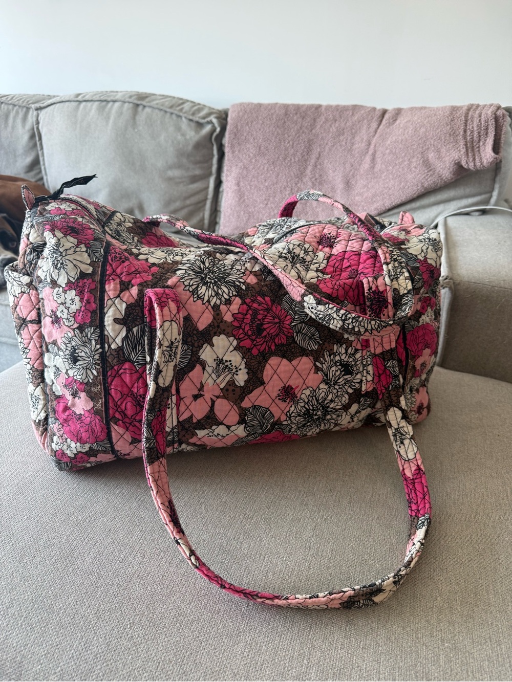 Vintage Vera Bradley Duffle - Mocha Rouge